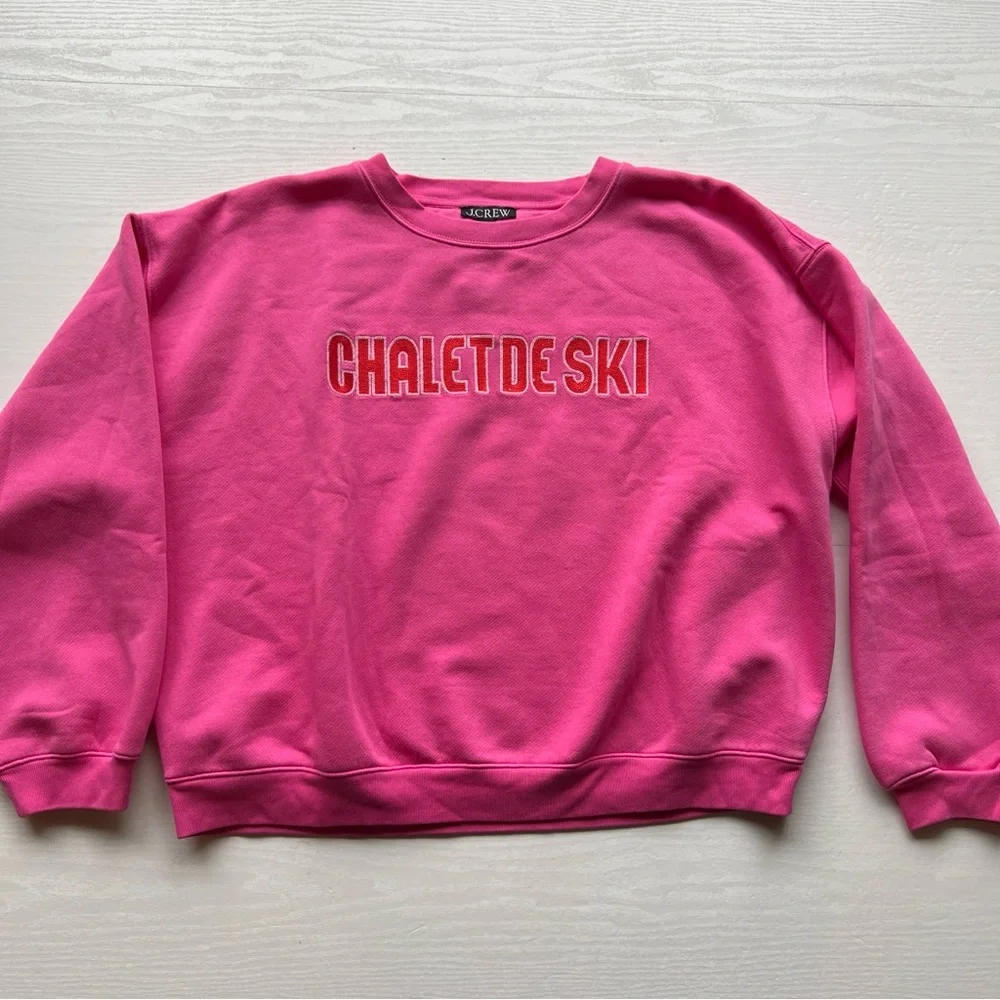 J‎ Crew Heritage Fleece Chalet De Ski Graphic Sweatshirt